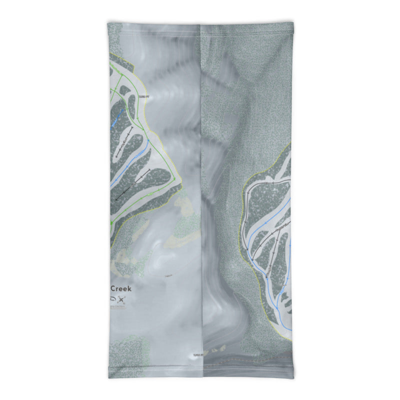 Pine Creek, Wyoming Ski Trail Map Printed Neck Gaiter - Powderaddicts