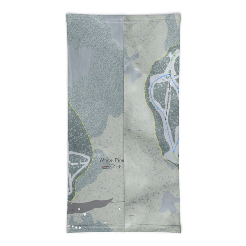 White Pine, Wyoming Ski Trail Map Printed Neck Gaiter - Powderaddicts