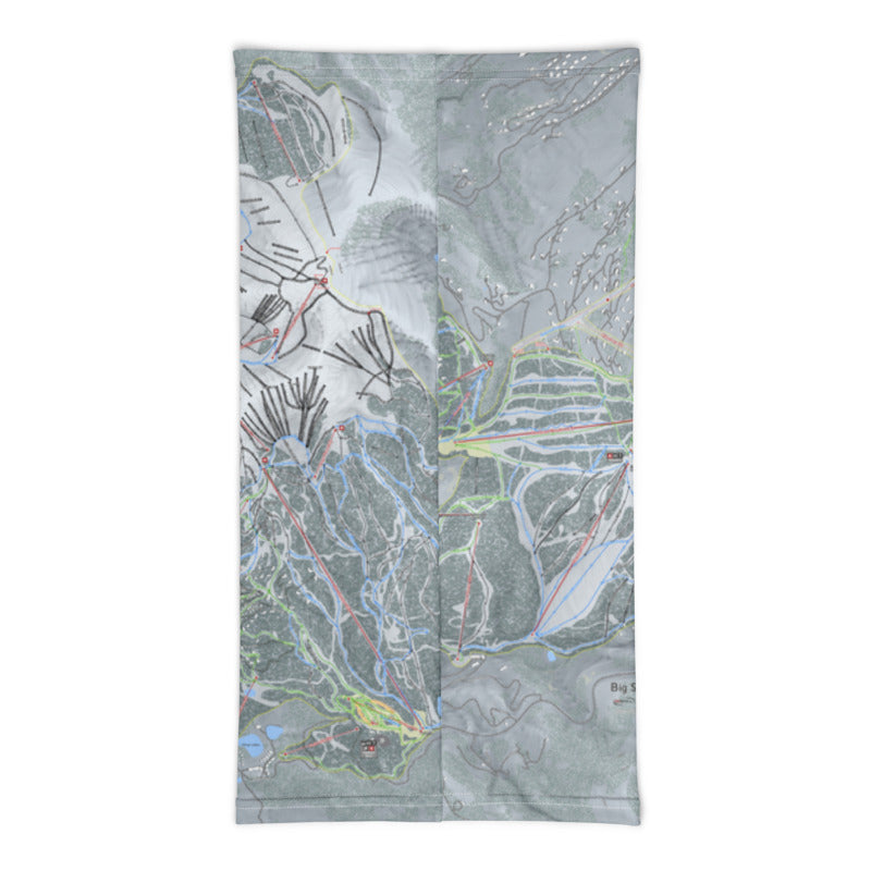 Big Sky, Montana Ski Trail Map Printed Neck Gaiter - Powderaddicts