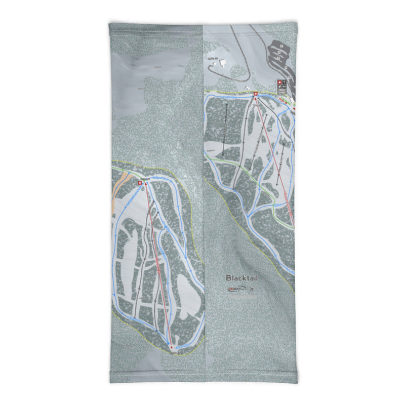 Blacktail, Montana Ski Trail Map Printed Neck Gaiter - Powderaddicts