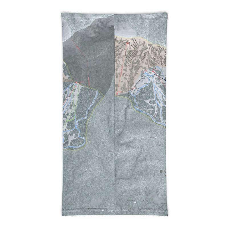 Bridger Bowl, Montana Ski Trail Map Printed Neck Gaiter - Powderaddicts