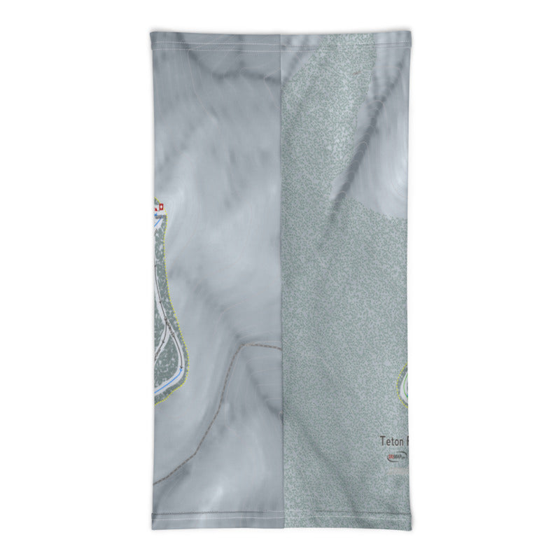 Teton Pass, Montana Ski Trail Map Printed Neck Gaiter - Powderaddicts