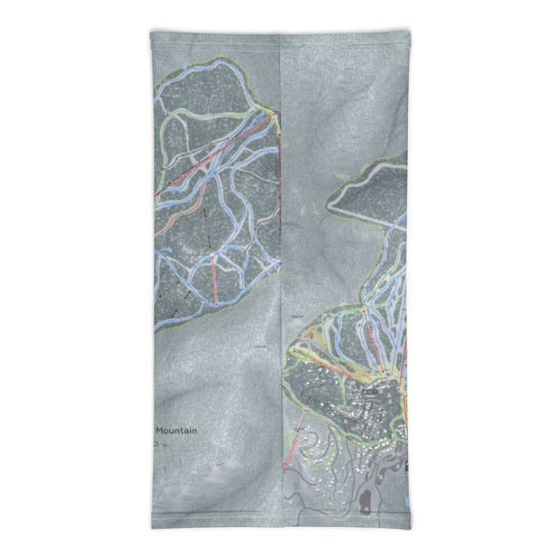 Whitefish, Montana Ski Trail Map Printed Neck Gaiter - Powderaddicts