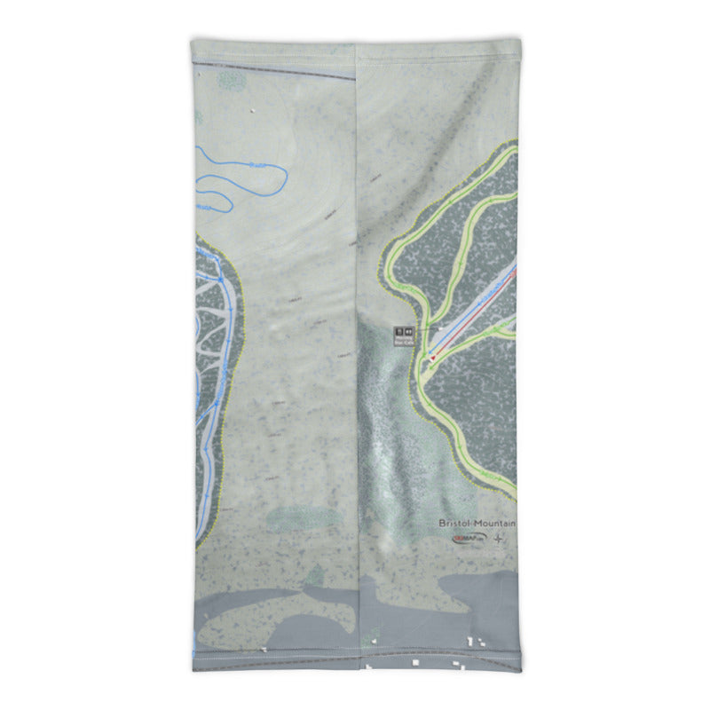 Bristol Mountain, New York Ski Trail Map Printed Neck Gaiter - Powderaddicts