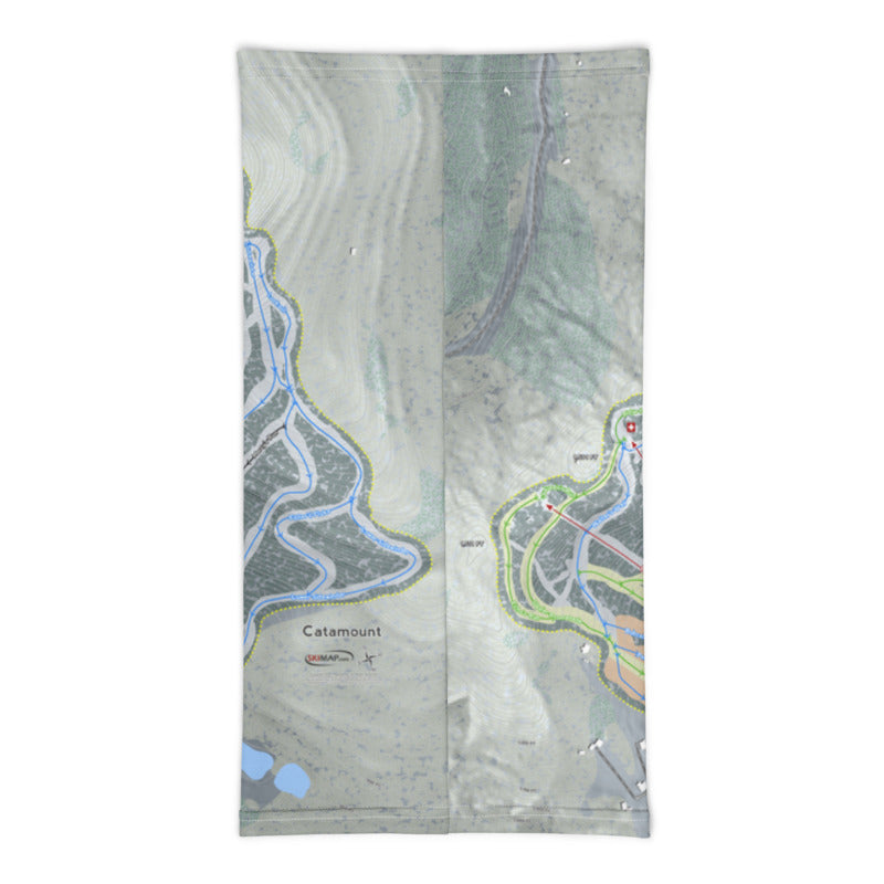 Catamount, New York Ski Trail Map Printed Neck Gaiter - Powderaddicts