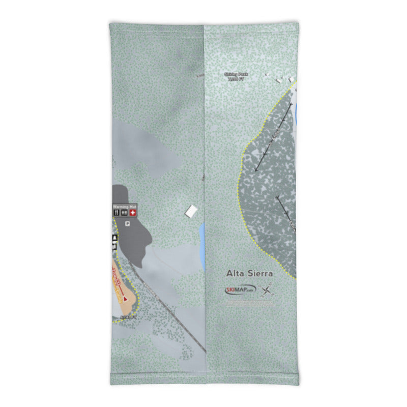 Alta Sierra, California Ski Trail Map Printed Neck Gaiter - Powderaddicts