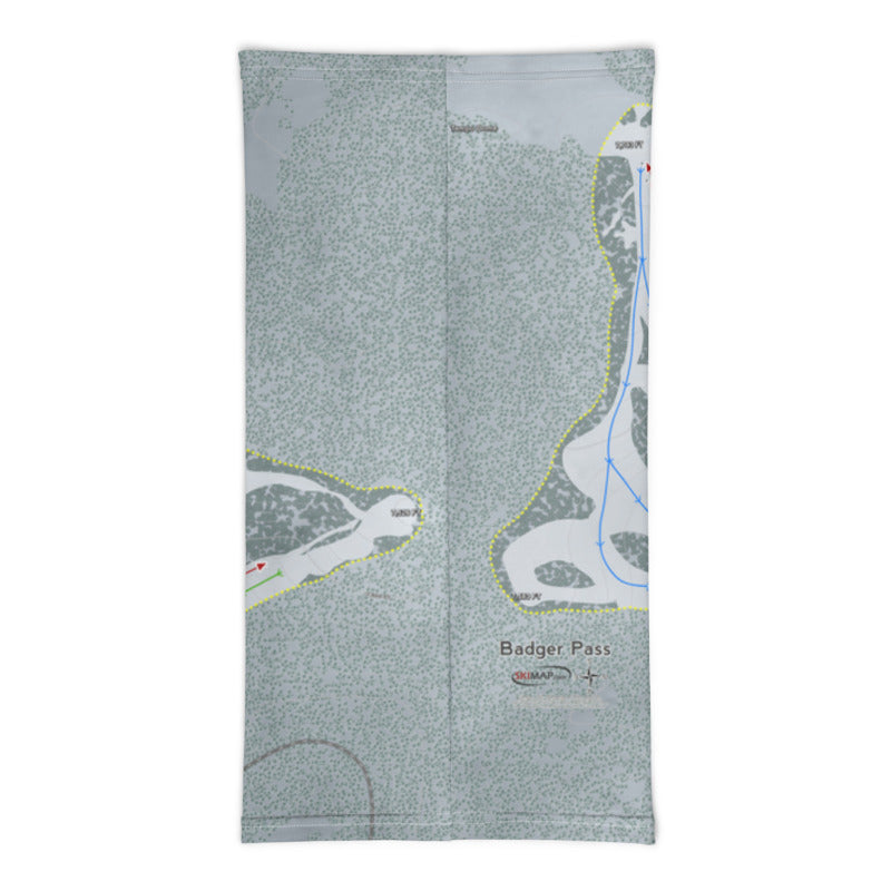 Badger Pass, California Ski Trail Map Printed Neck Gaiter - Powderaddicts