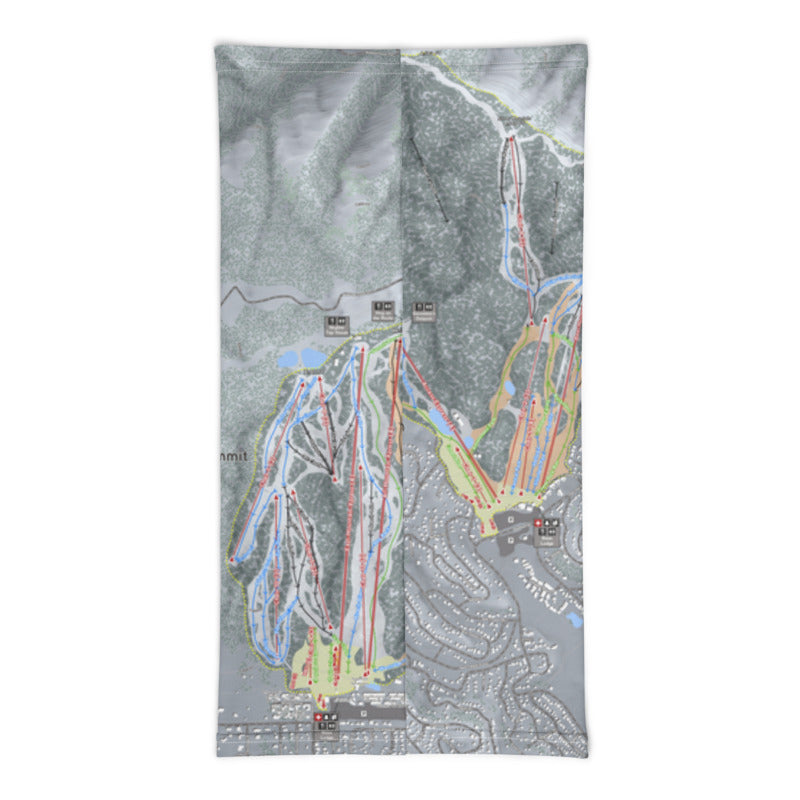 Big Bear Combo, California Ski Trail Map Printed Neck Gaiter - Powderaddicts