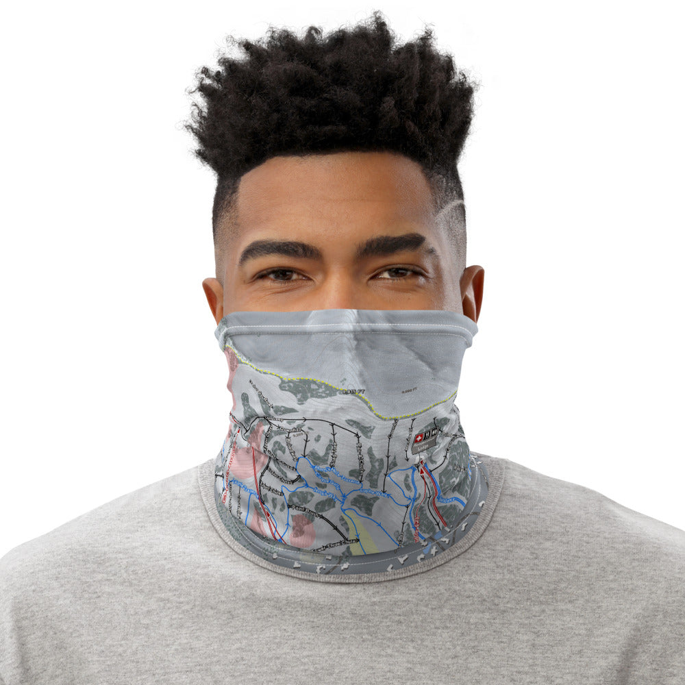 Jackson Hole, Wyoming Ski Trail Map Printed Neck Gaiter - Powderaddicts