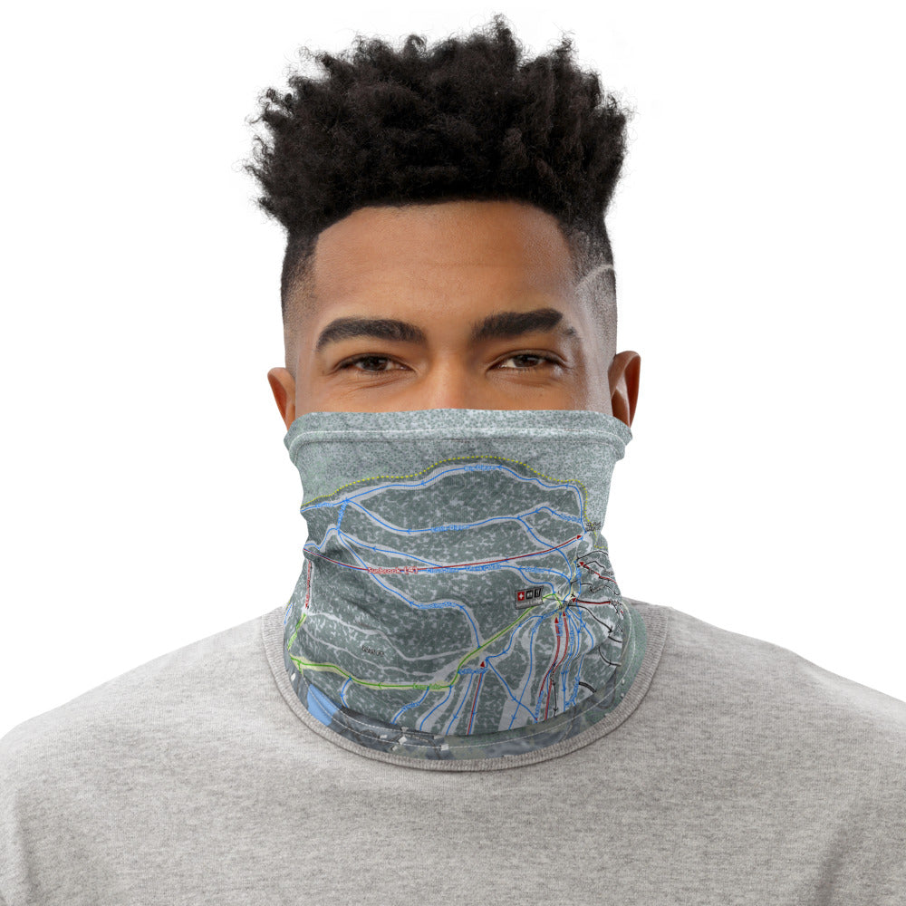 Mount Snow, Vermont Ski Trail Map Printed Neck Gaiter - Powderaddicts