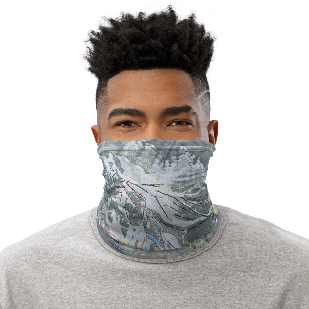 Crested Butte, Colorado Ski Trail Map Printed Neck Gaiter - Powderaddicts