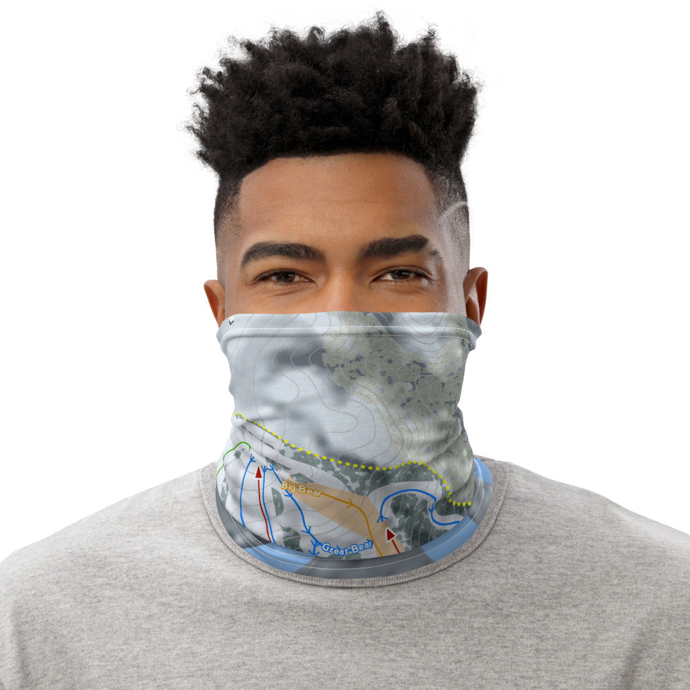 Thrill Hills, North Dakota Ski Trail Map Printed Neck Gaiter - Powderaddicts