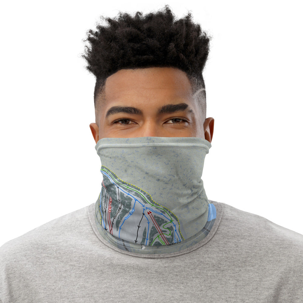 Winterplace, West Virginia Ski Trail Map Printed Neck Gaiter - Powderaddicts