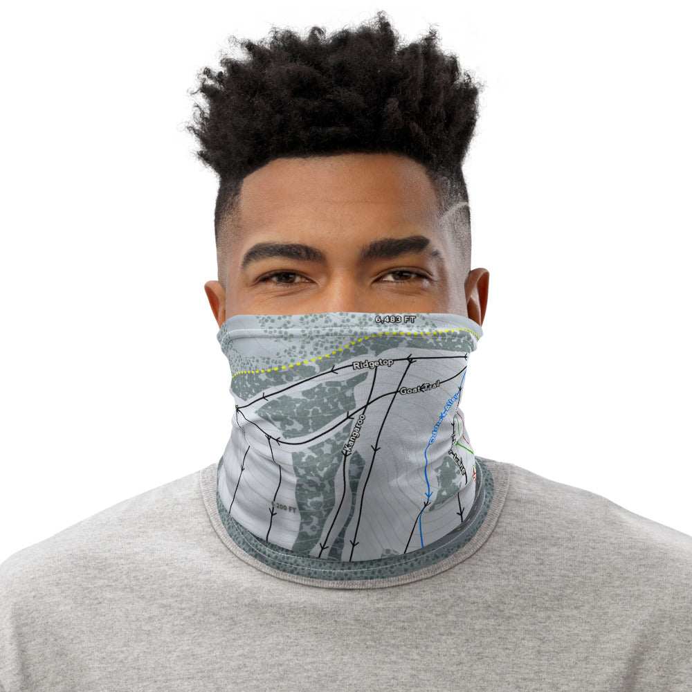 Warner Canyon, Oregon Ski Trail Map Printed Neck Gaiter - Powderaddicts