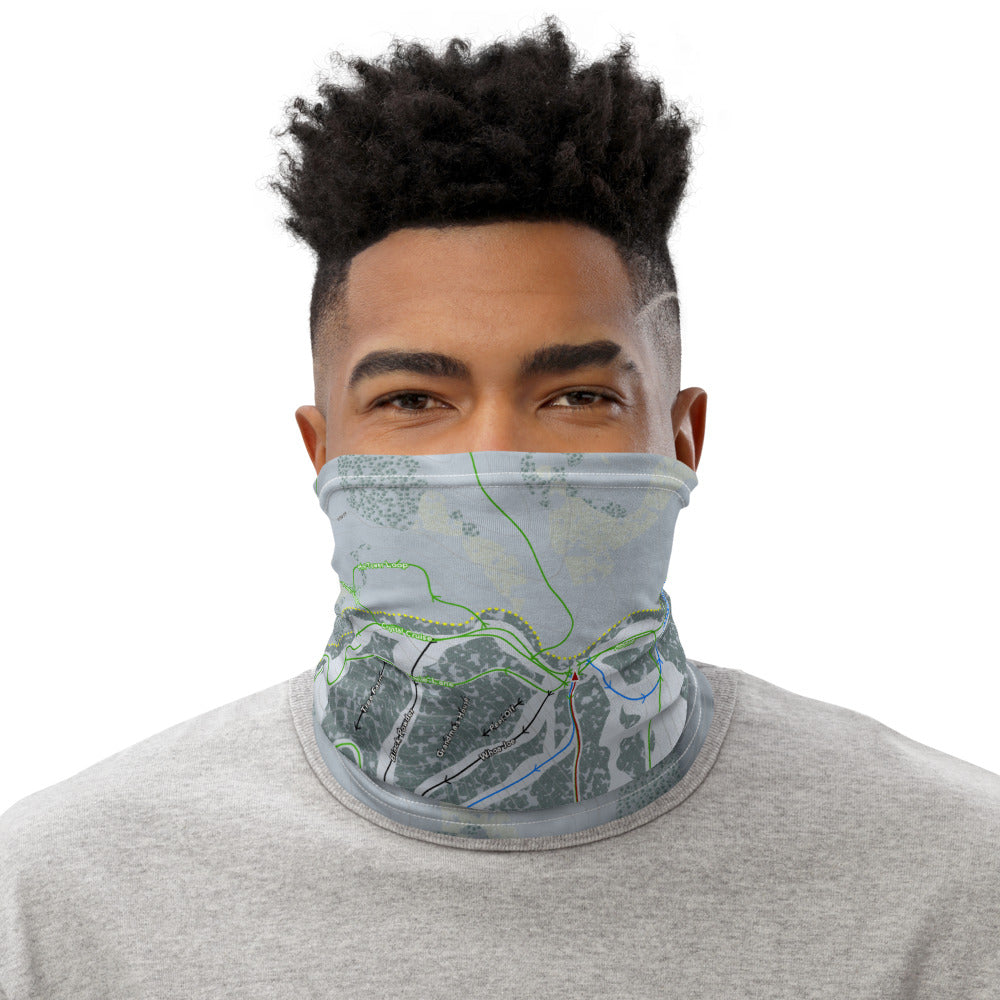 Kelly Canyon, Idaho Ski Trail Map Printed Neck Gaiter - Powderaddicts