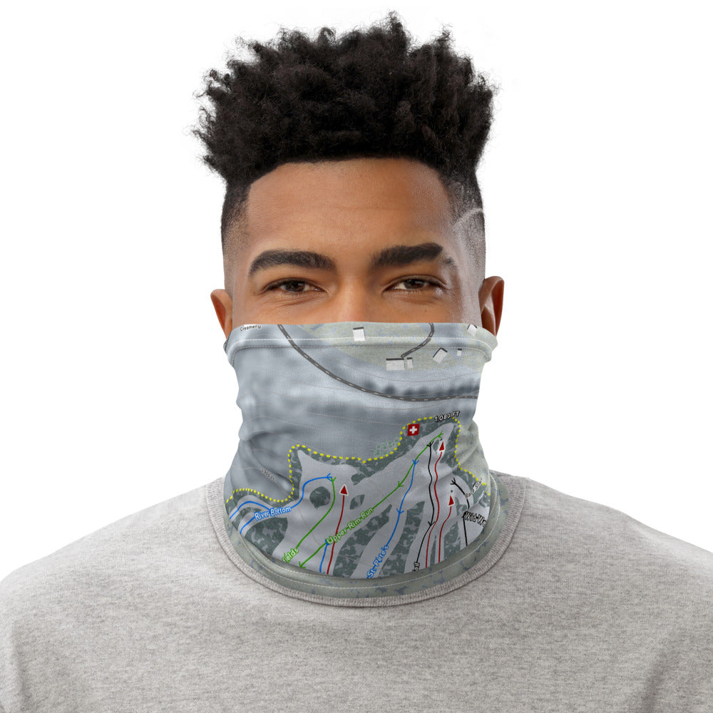 Mount Peter, New York Ski Trail Map Printed Neck Gaiter - Powderaddicts