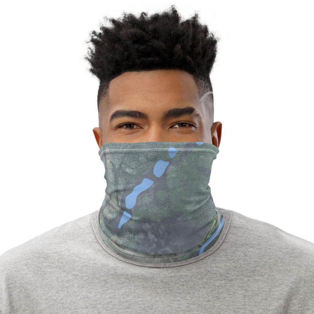 Titus Mountain, New York Ski Trail Map Printed Neck Gaiter - Powderaddicts