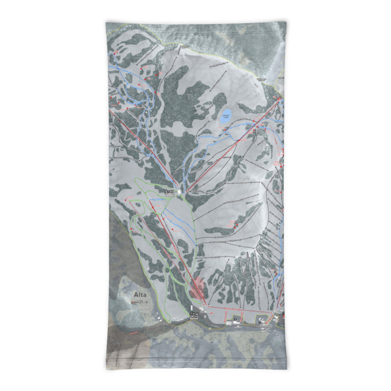 Alta, Utah Ski Trail Map Printed Neck Gaiter - Powderaddicts