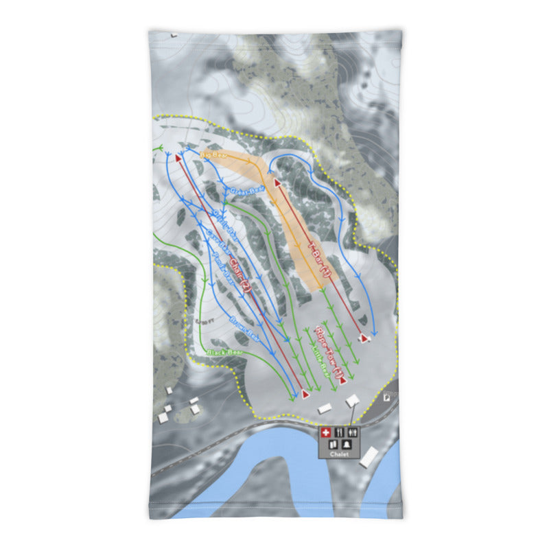 Thrill Hills, North Dakota Ski Trail Map Printed Neck Gaiter - Powderaddicts