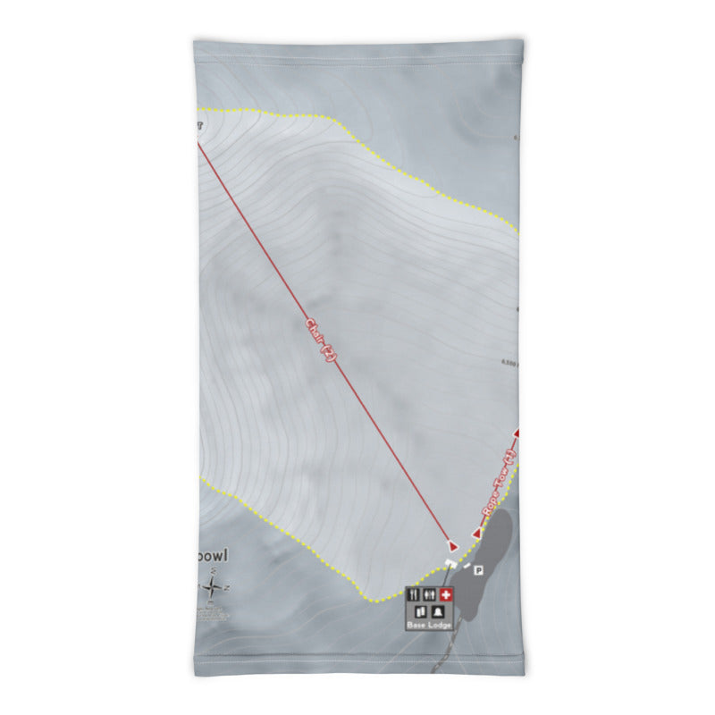 Elko Snobowl, Nevada Ski Trail Map Printed Neck Gaiter - Powderaddicts