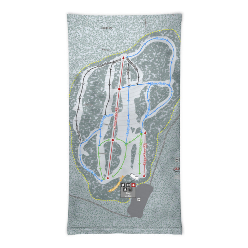 Elk Ridge, Arizona Ski Trail Map Printed Neck Gaiter - Powderaddicts