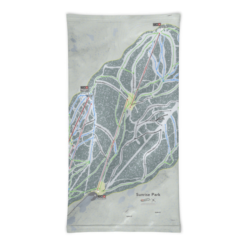 Sunrise Park, Arizona Ski Trail Map Printed Neck Gaiter - Powderaddicts