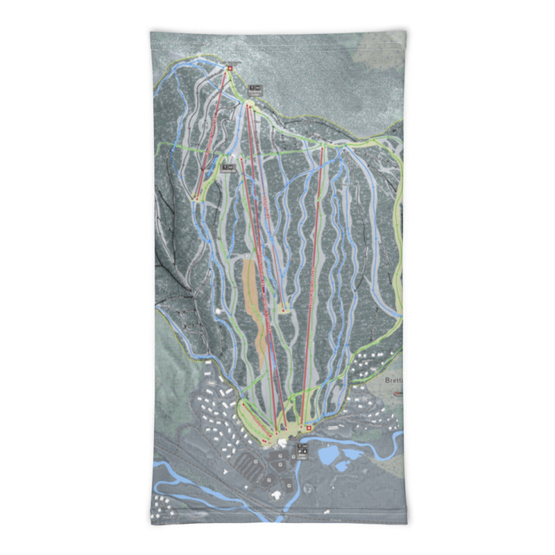 Bretton Woods, New Hampshire Ski Trail Map Printed Neck Gaiter - Powderaddicts