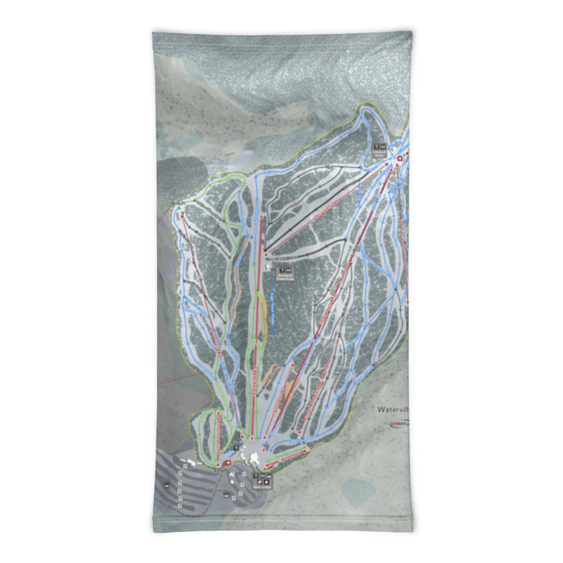 Waterville Valley, New Hampshire Ski Trail Map Printed Neck Gaiter - Powderaddicts