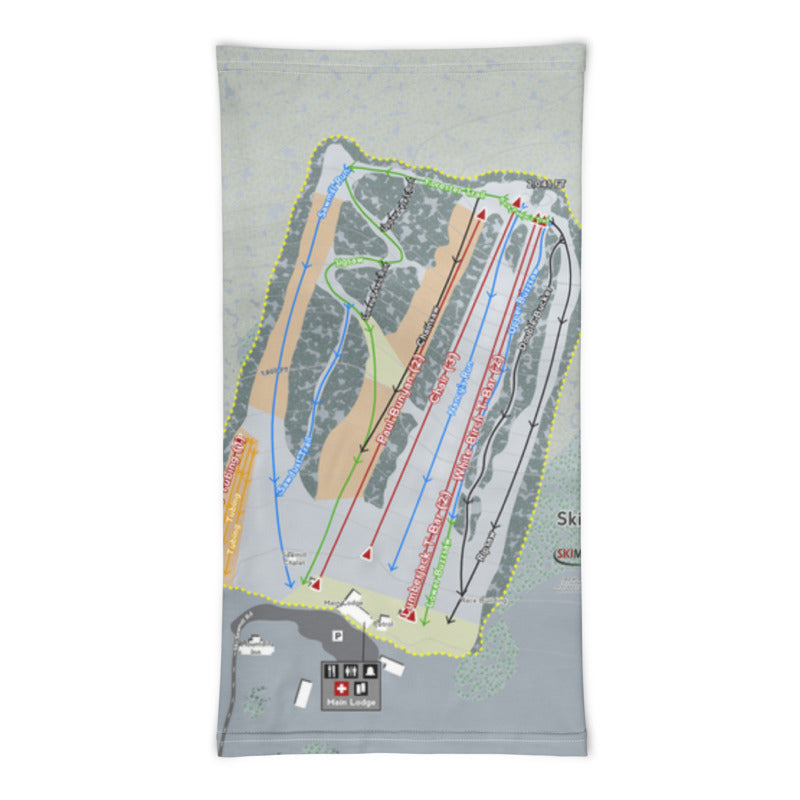 Ski Sawmill, Pennsylvania Ski Trail Map Printed Neck Gaiter - Powderaddicts