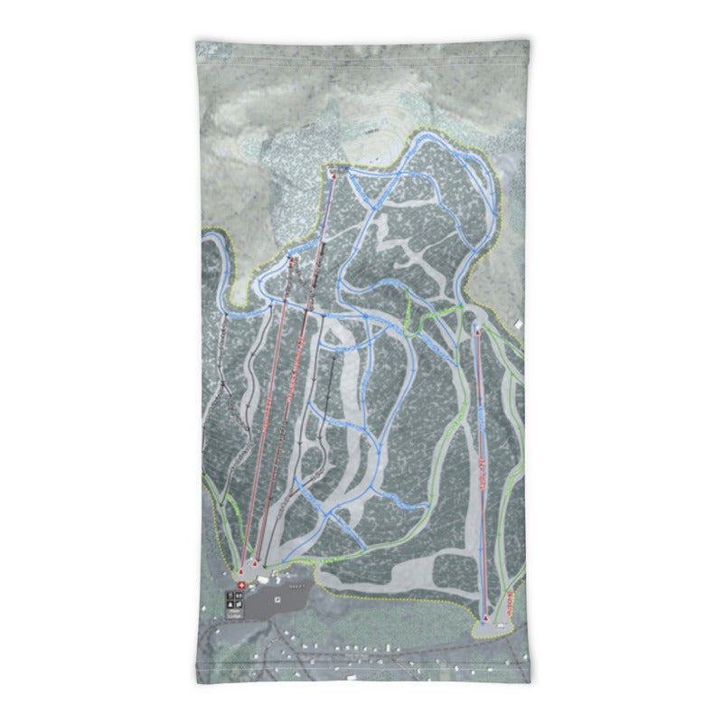 Mt Abram, Maine Ski Trail Map Printed Neck Gaiter - Powderaddicts