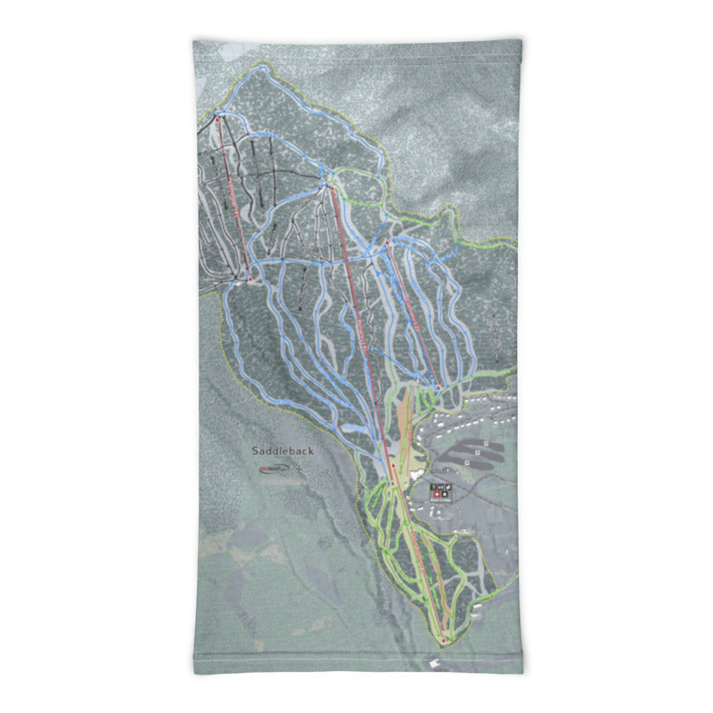 Saddleback, Maine Ski Trail Map Printed Neck Gaiter - Powderaddicts