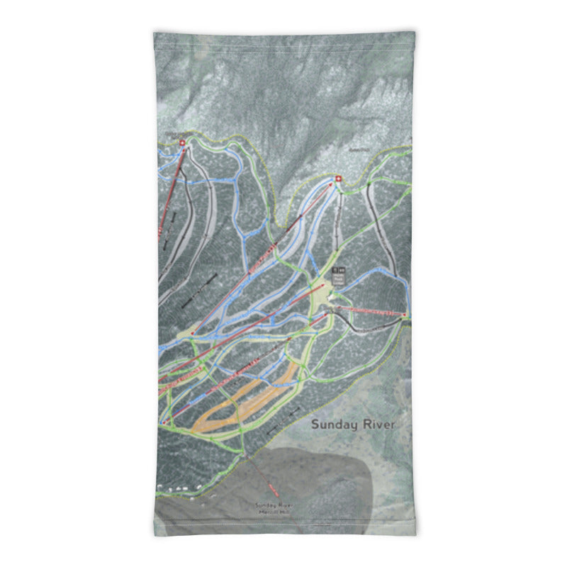 Sunday River, Maine Ski Trail Map Printed Neck Gaiter - Powderaddicts