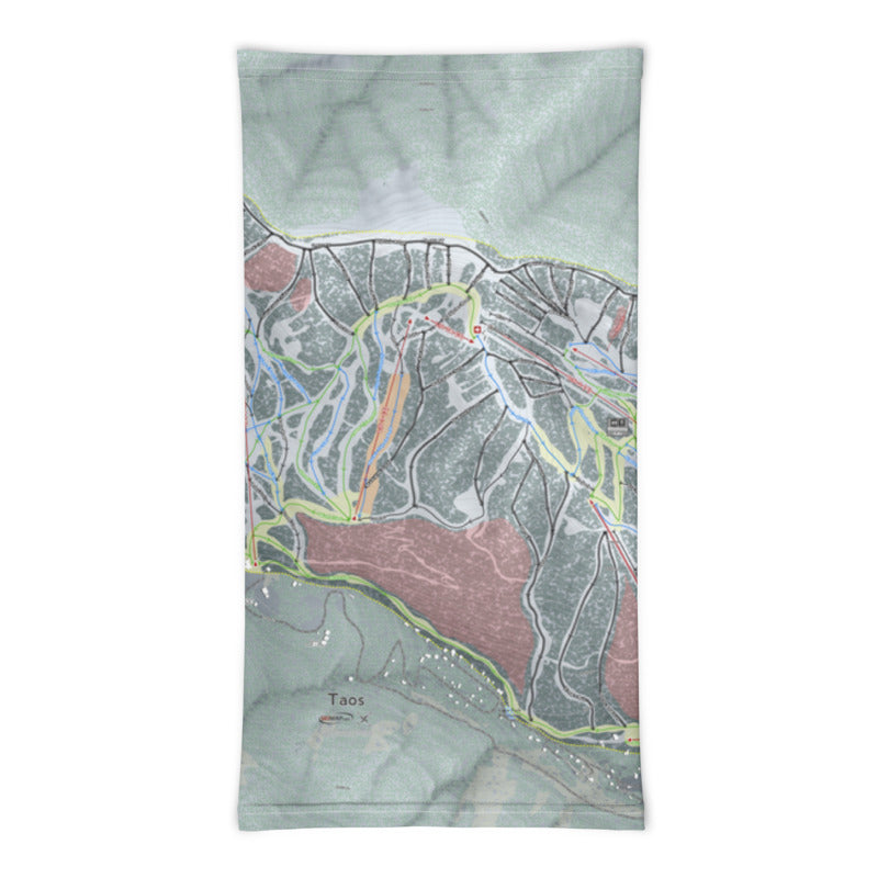 Taos, New Mexico Ski Trail Map Printed Neck Gaiter - Powderaddicts