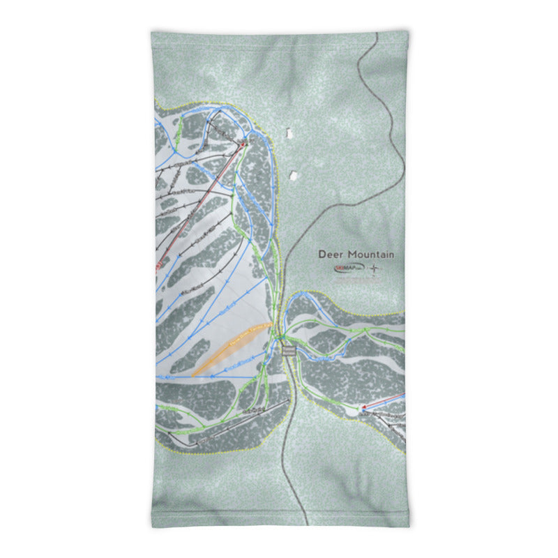 Deer Mountain, South Dakota Ski Trail Map Printed Neck Gaiter - Powderaddicts