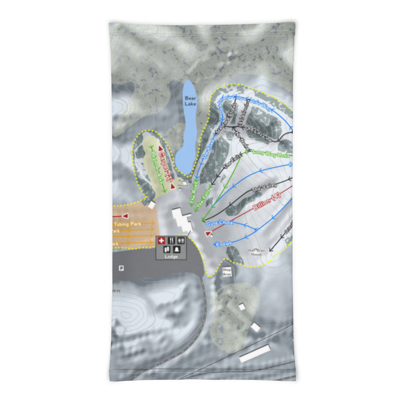 Great Bear, South Dakota Ski Trail Map Printed Neck Gaiter - Powderaddicts