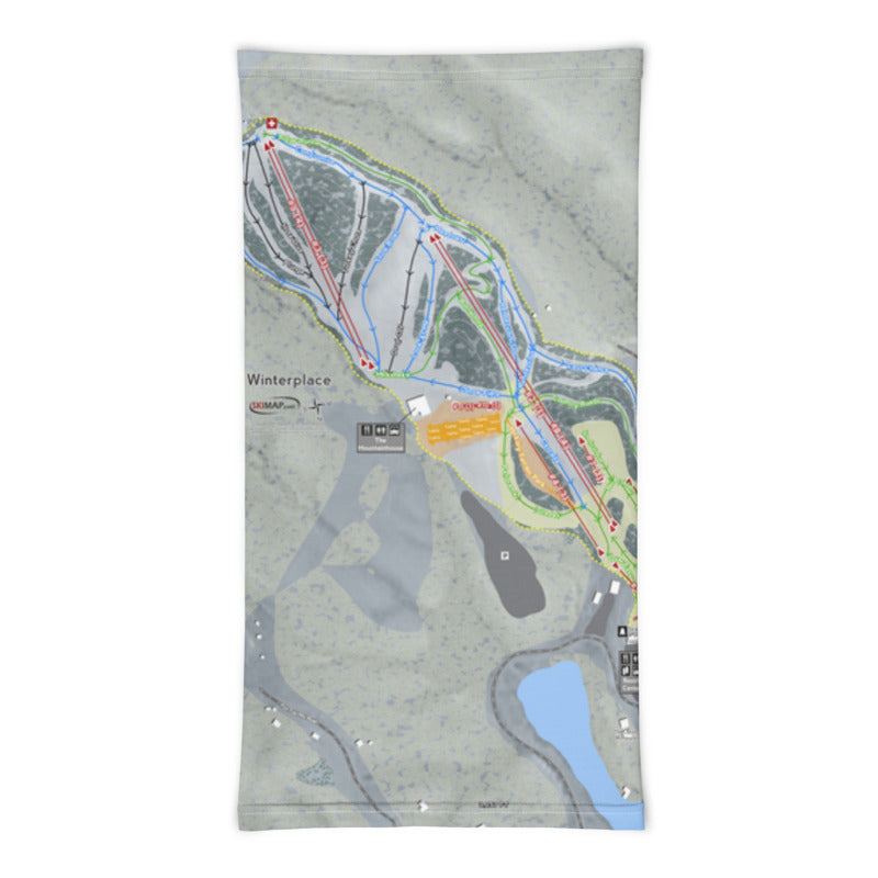 Winterplace, West Virginia Ski Trail Map Printed Neck Gaiter - Powderaddicts