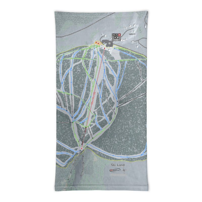 Ski Land, Alaska Ski Trail Map Printed Neck Gaiter - Powderaddicts