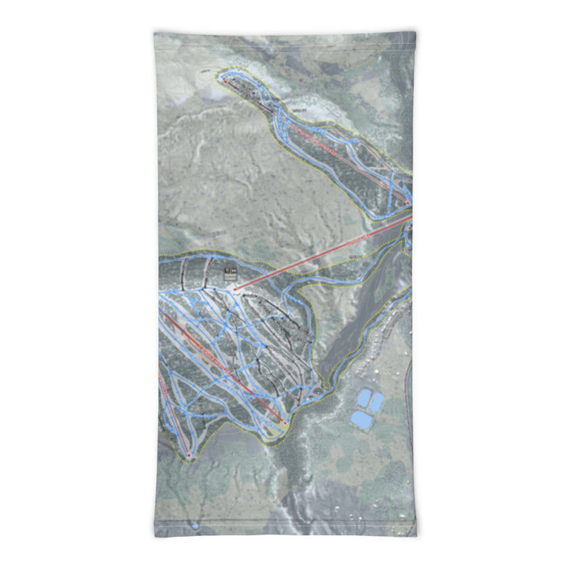 Lutsen Mountains, Minnesota Ski Trail Map Printed Neck Gaiter - Powderaddicts