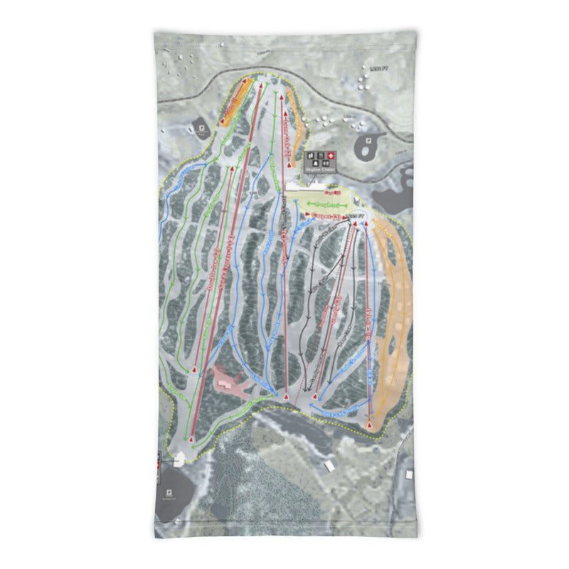 Spirit Mountain, Minnesota Ski Trail Map Printed Neck Gaiter - Powderaddicts