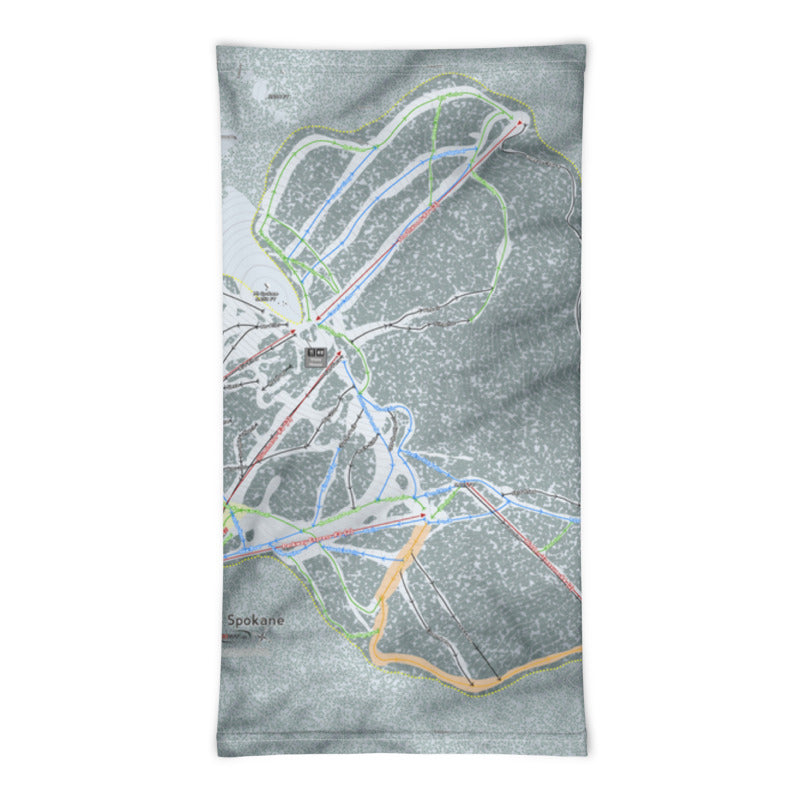 Mt. Spokane, Washington Ski Trail Map Printed Neck Gaiter - Powderaddicts