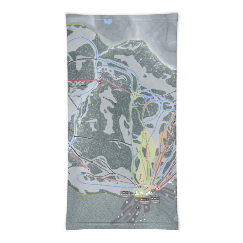 Stevens Pass, Washington Ski Trail Map Printed Neck Gaiter - Powderaddicts