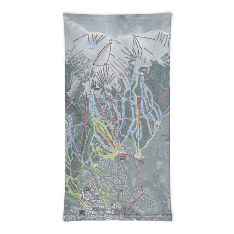 Breckenridge, Colorado Ski Trail Map Printed Neck Gaiter - Powderaddicts