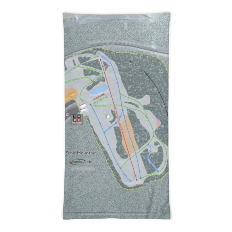 Echo Mountain, Colorado Ski Trail Map Printed Neck Gaiter - Powderaddicts