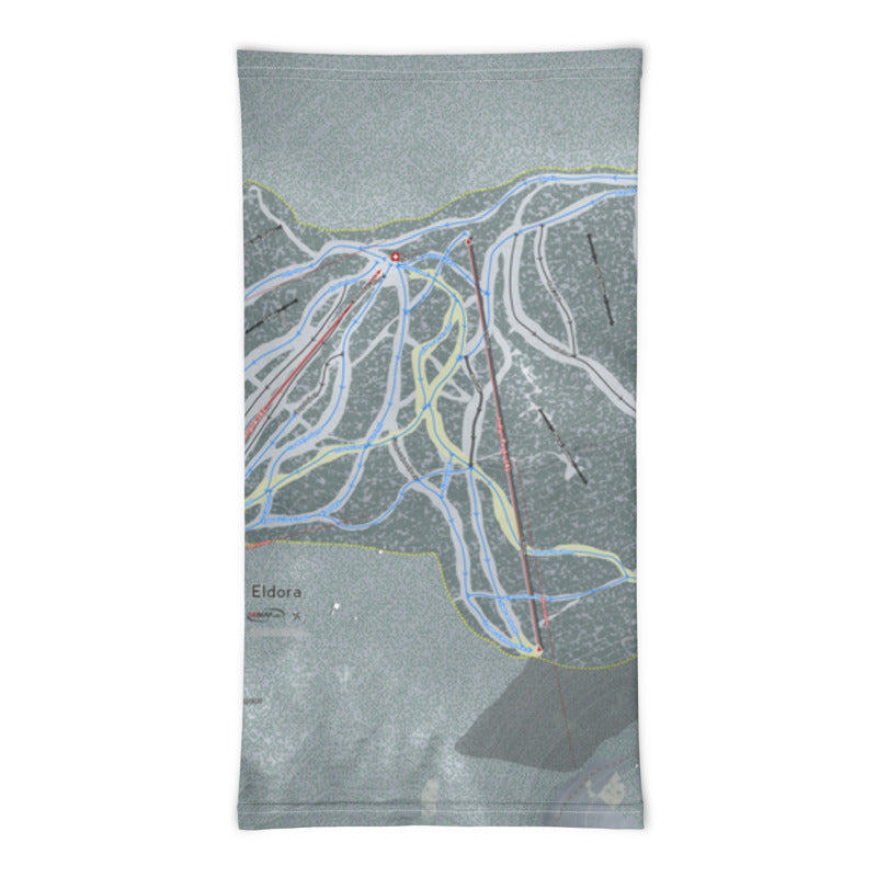 Eldora, Colorado Ski Trail Map Printed Neck Gaiter - Powderaddicts