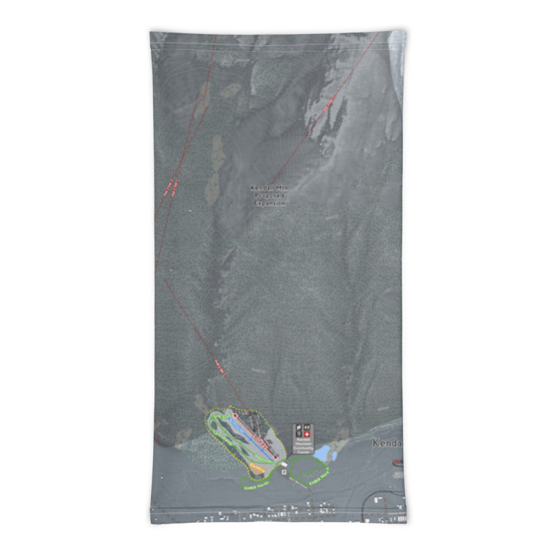 Kendall Mtn, Colorado Ski Trail Map Printed Neck Gaiter - Powderaddicts