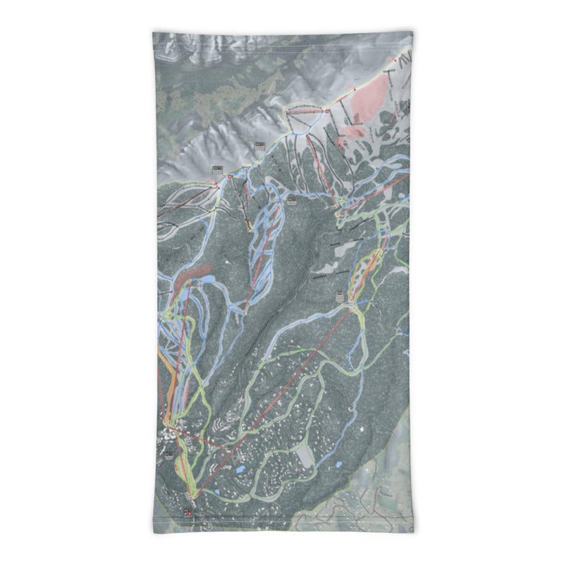 Telluride, Colorado Ski Trail Map Printed Neck Gaiter - Powderaddicts