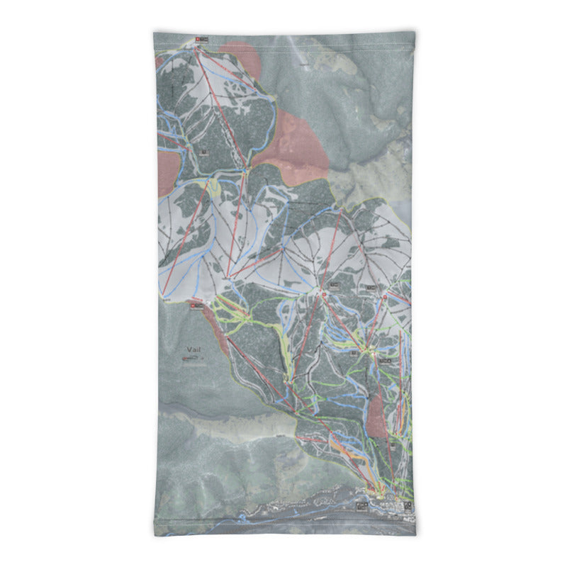 Vail, Colorado Ski Trail Map Printed Neck Gaiter - Powderaddicts