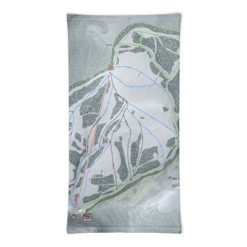 Pine Creek, Wyoming Ski Trail Map Printed Neck Gaiter - Powderaddicts