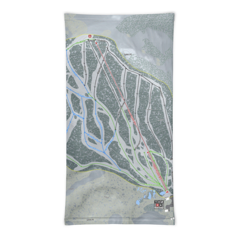 White Pine, Wyoming Ski Trail Map Printed Neck Gaiter - Powderaddicts