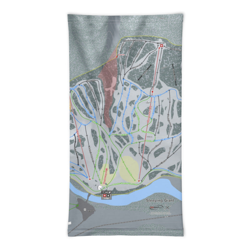 Sleeping Giant, Wyoming Ski Trail Map Printed Neck Gaiter - Powderaddicts